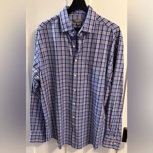 Peter Millar Blue Pink Purple Checkered Shirt